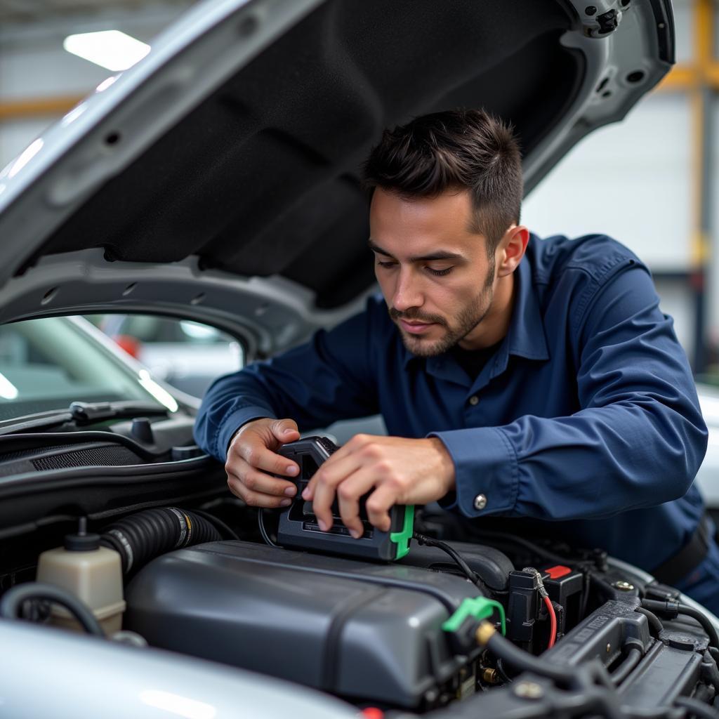 ASE Certified Mechanic Performing Auto Service