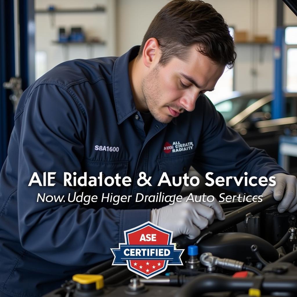 ASE Certified Technician Working on a Car