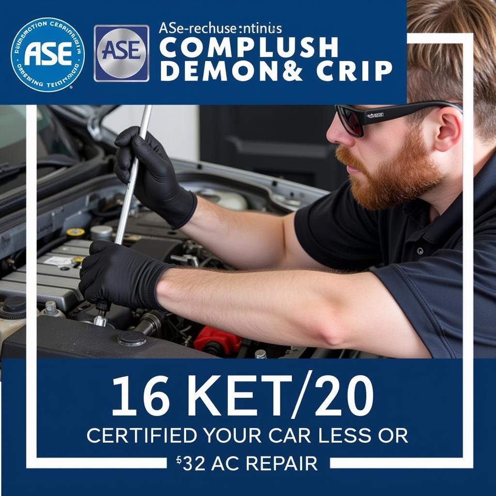 ASE Certified Technician Repairing Car AC