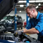 ASE Certified Technician Performing Pinillos Auto Service