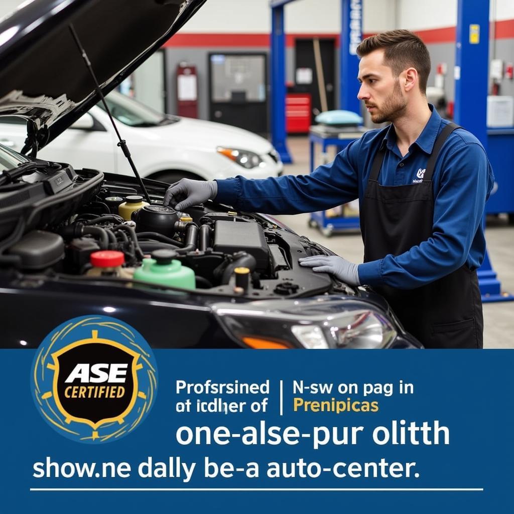 ASE Certified Technicians Working on Car