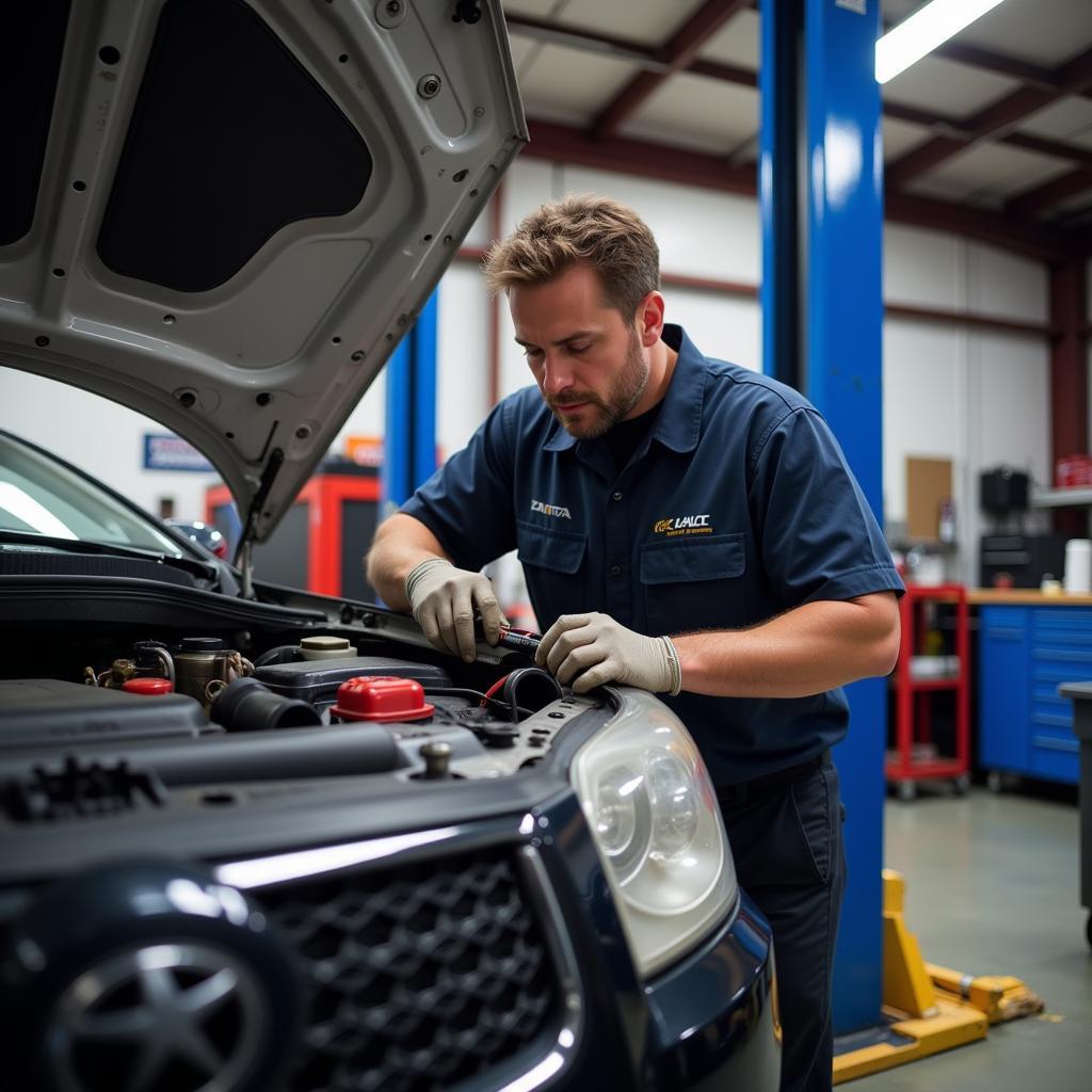 Asheville Auto AC Repair Technician Working