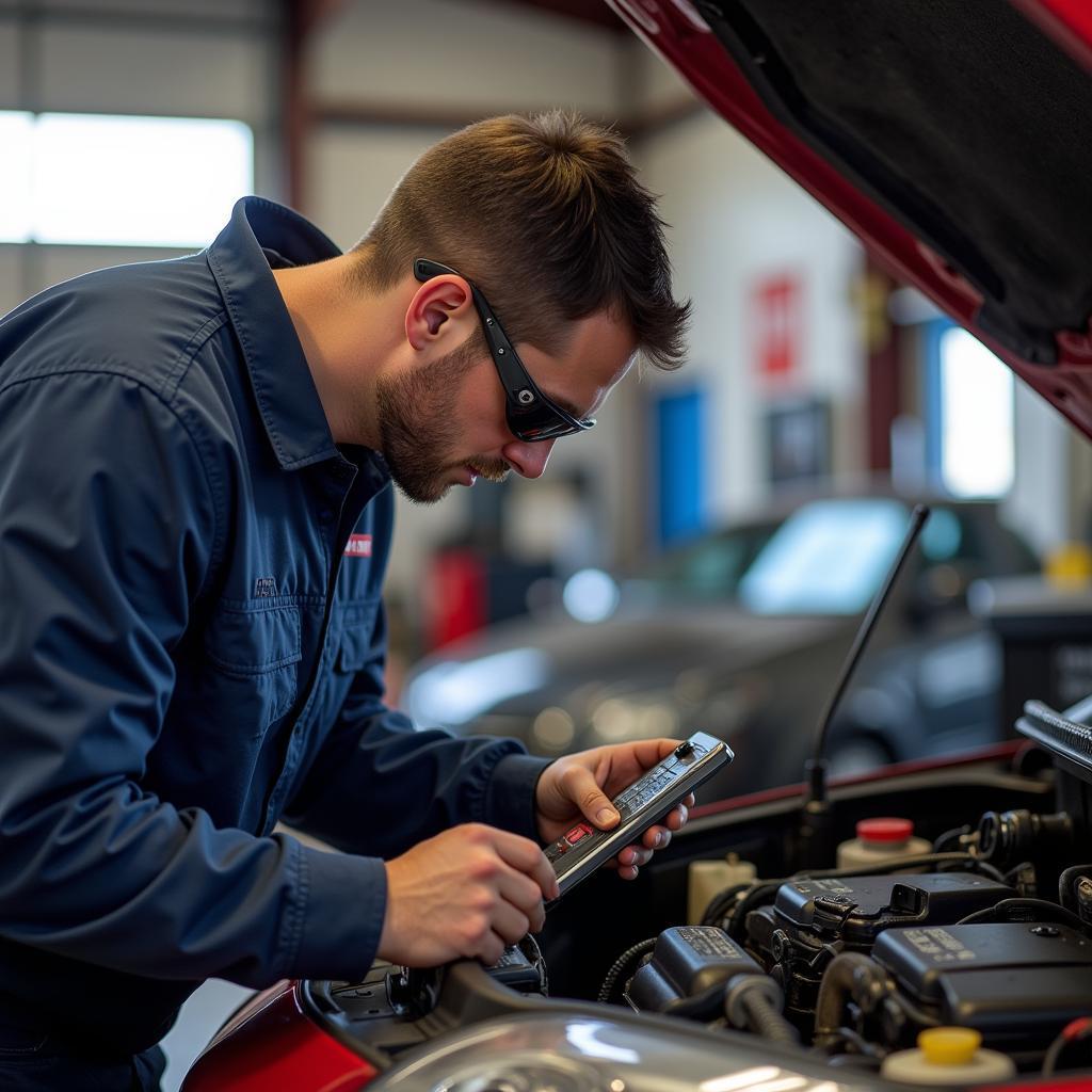 Experienced Technician Working on a Car at Ashland Auto Service