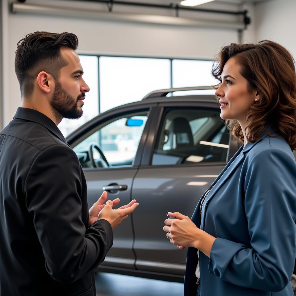 Customer Asking Questions at Harvey's Auto Sales