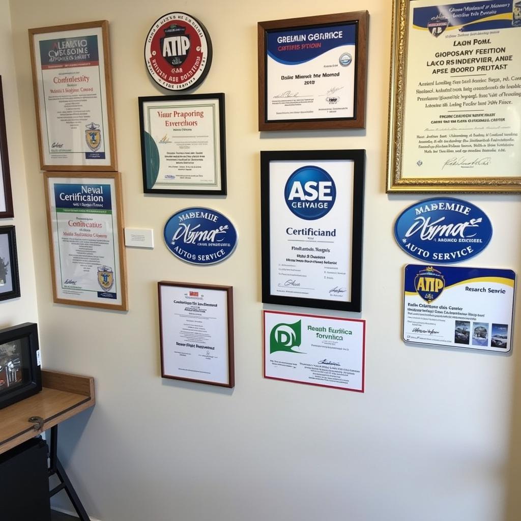 Atlanta Auto Service Center Certifications