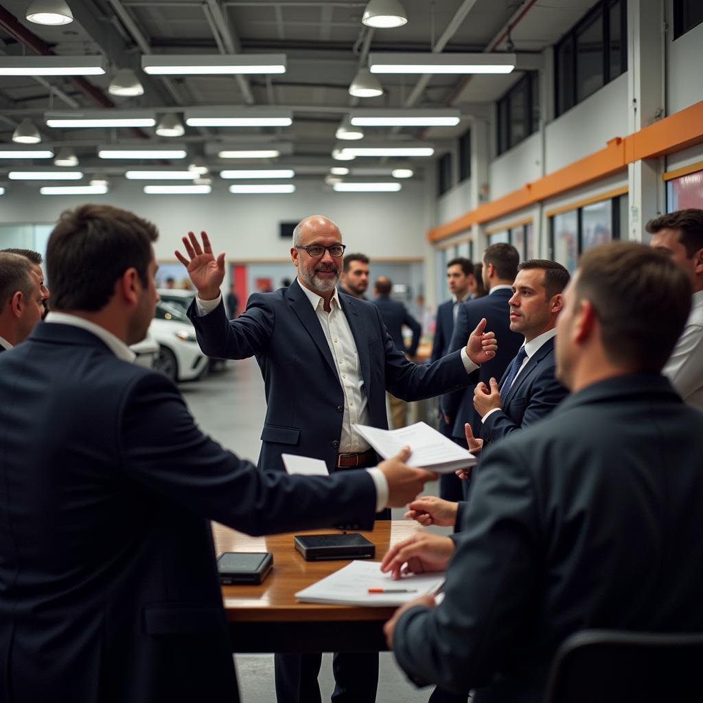 Auctioneer Conducting Auto Auction