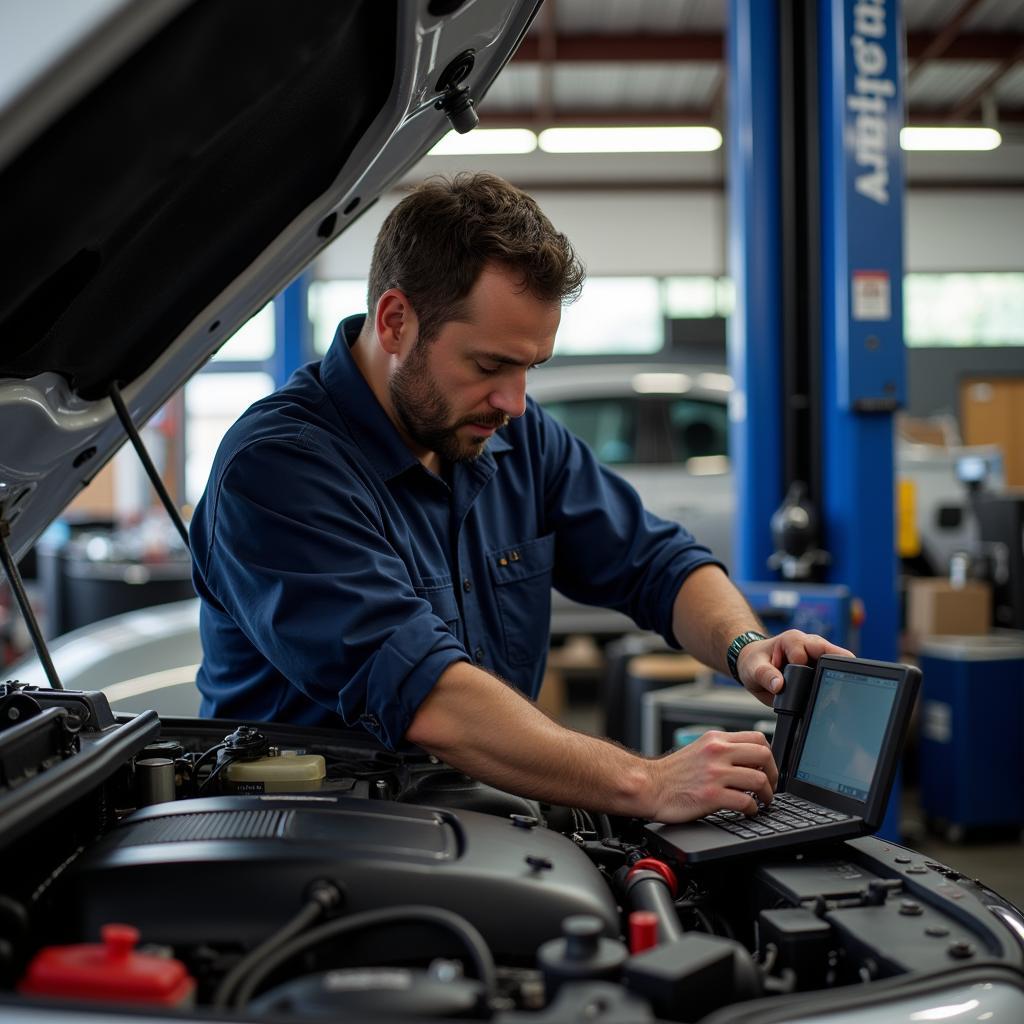 Experienced Austin Auto Mechanic Diagnosing Engine Problem