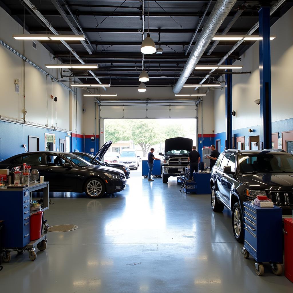 Modern and Clean Auto Service Shop Interior in Austin