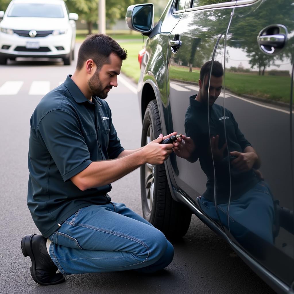 Auto 2000 Mechanic Performing Roadside Repair