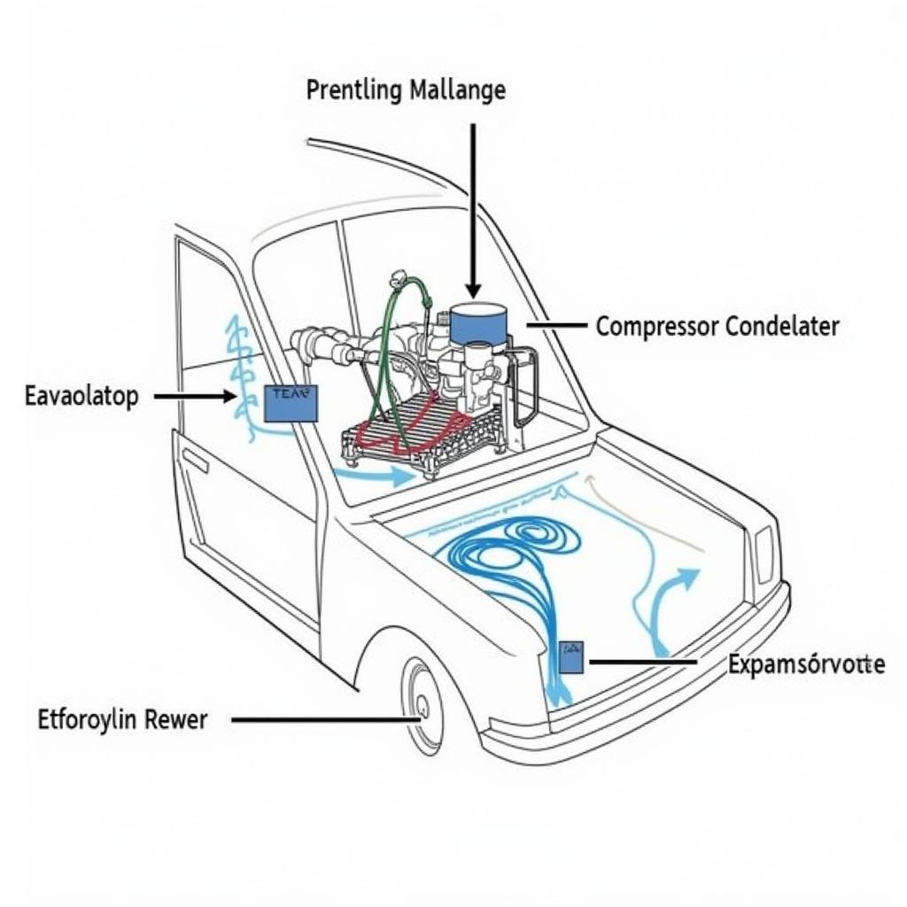 Car AC System Components Diagram