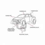 Auto AC System Components Diagram