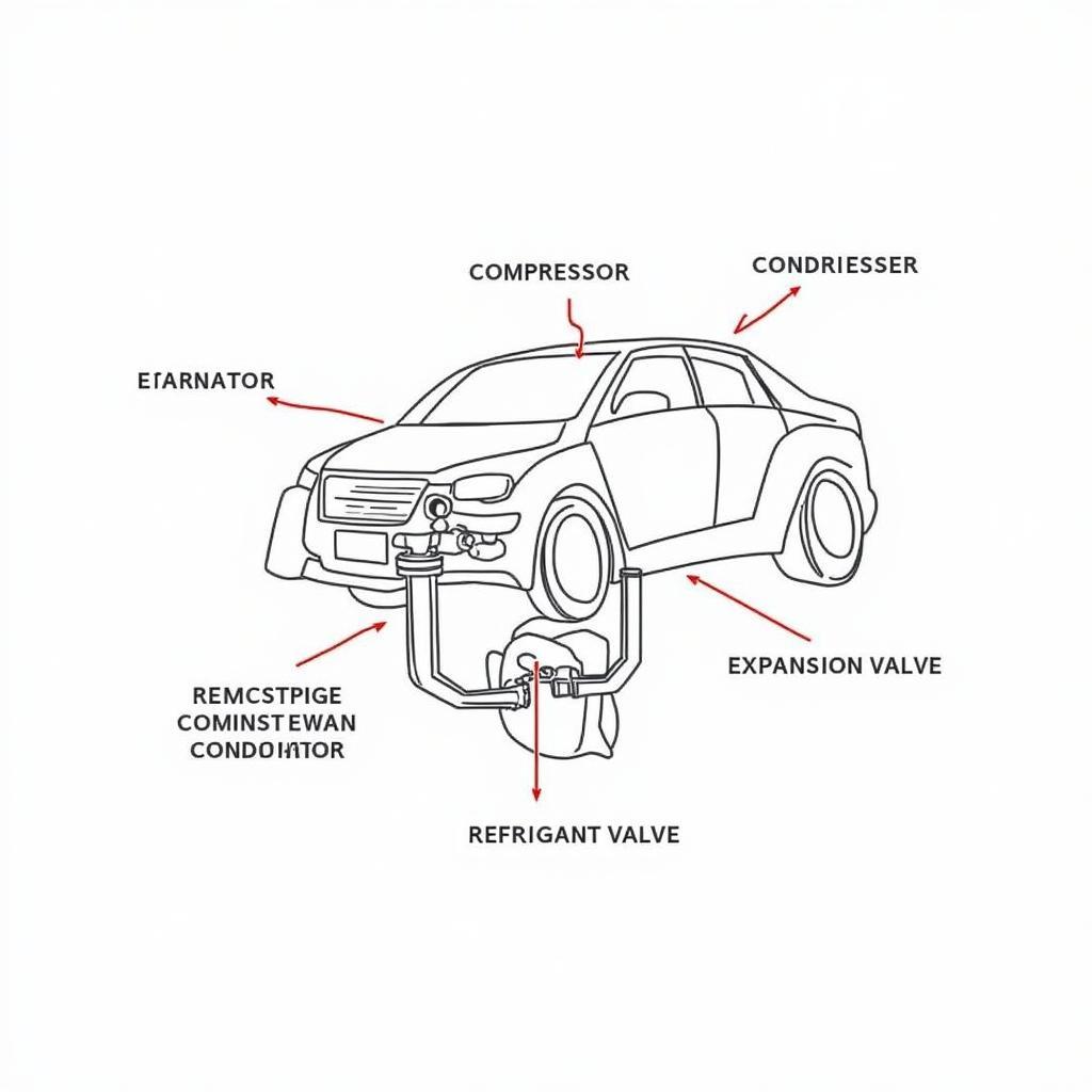 Auto AC System Components Diagram