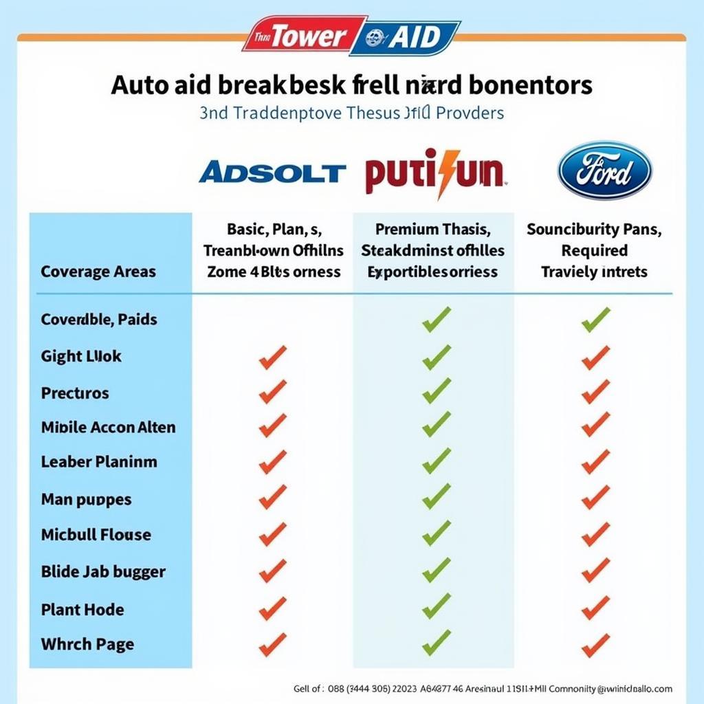 Auto Aid Breakdown Services Comparison Chart