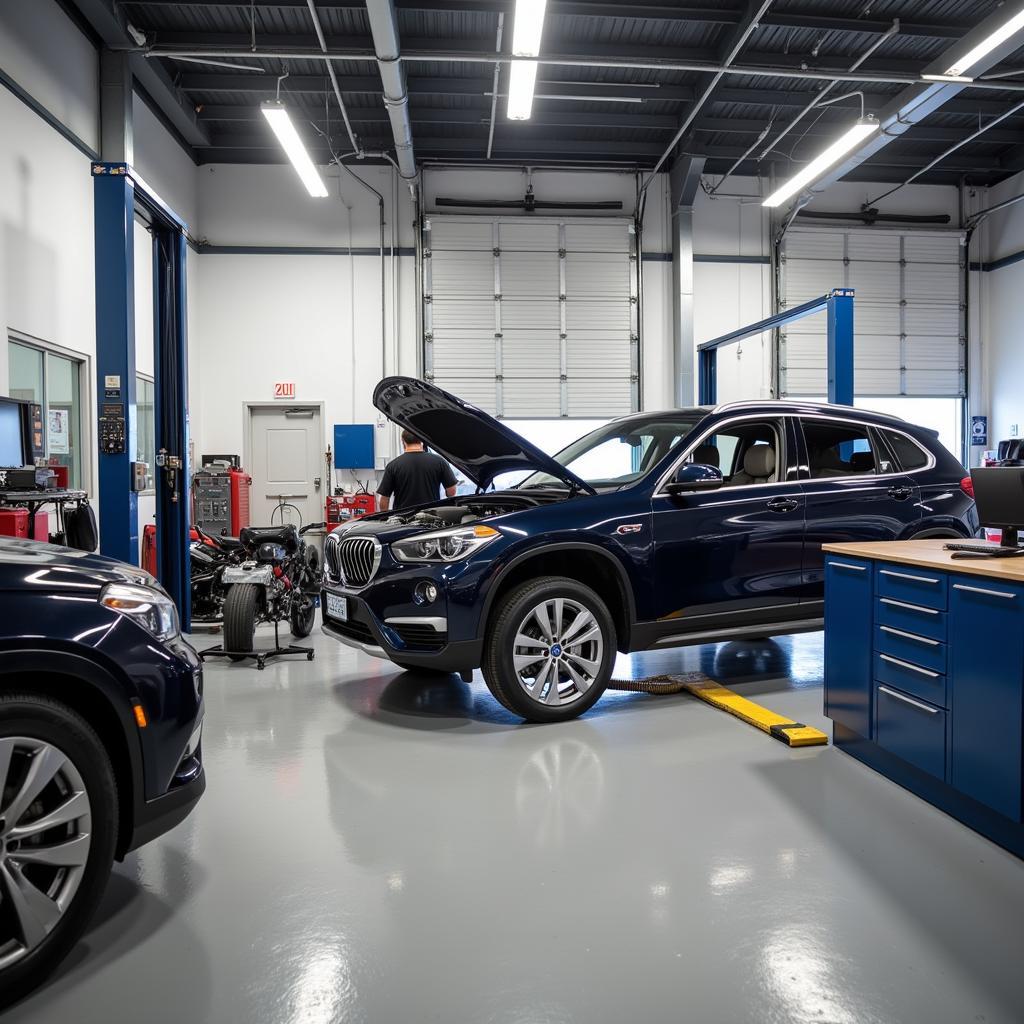 Auto body repair shop in Greenville, SC with modern equipment and certified technicians.