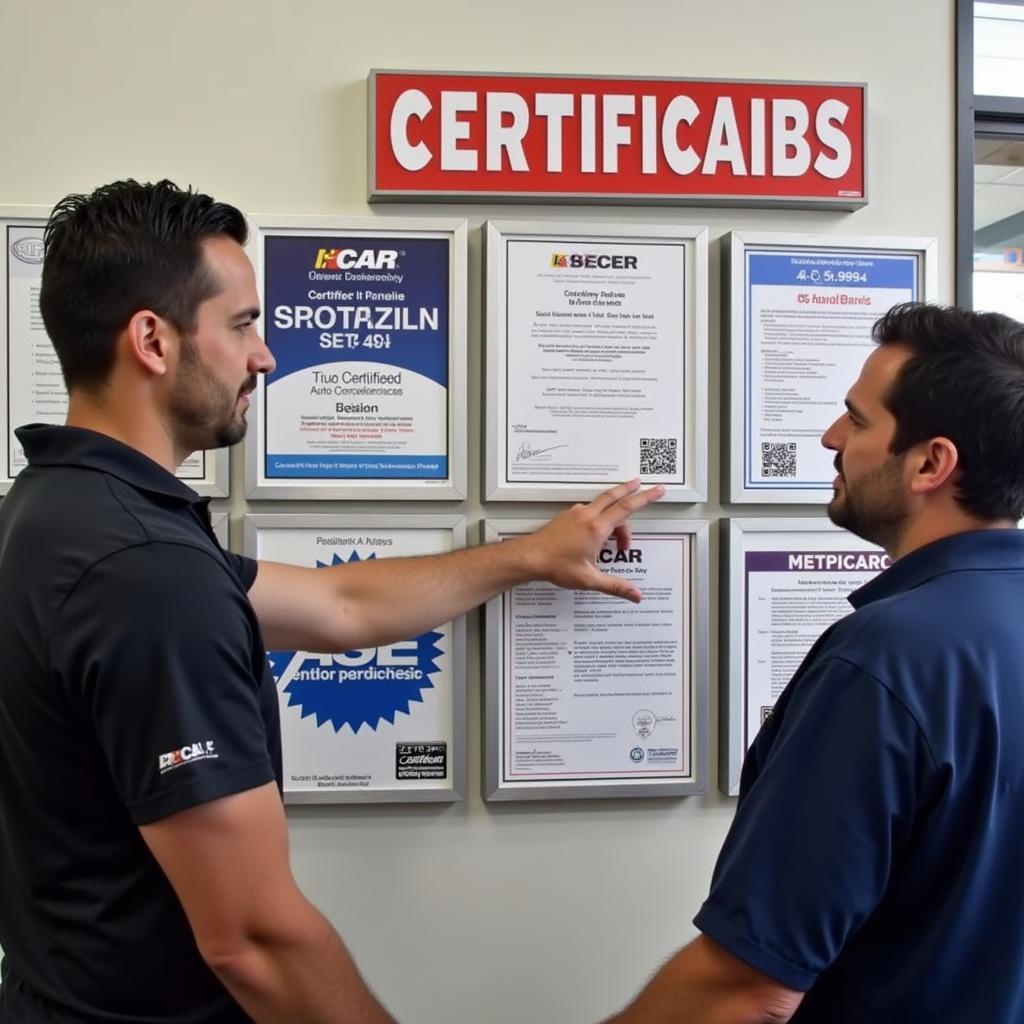 Auto Body Repair Shop in Ocala Showing Certifications