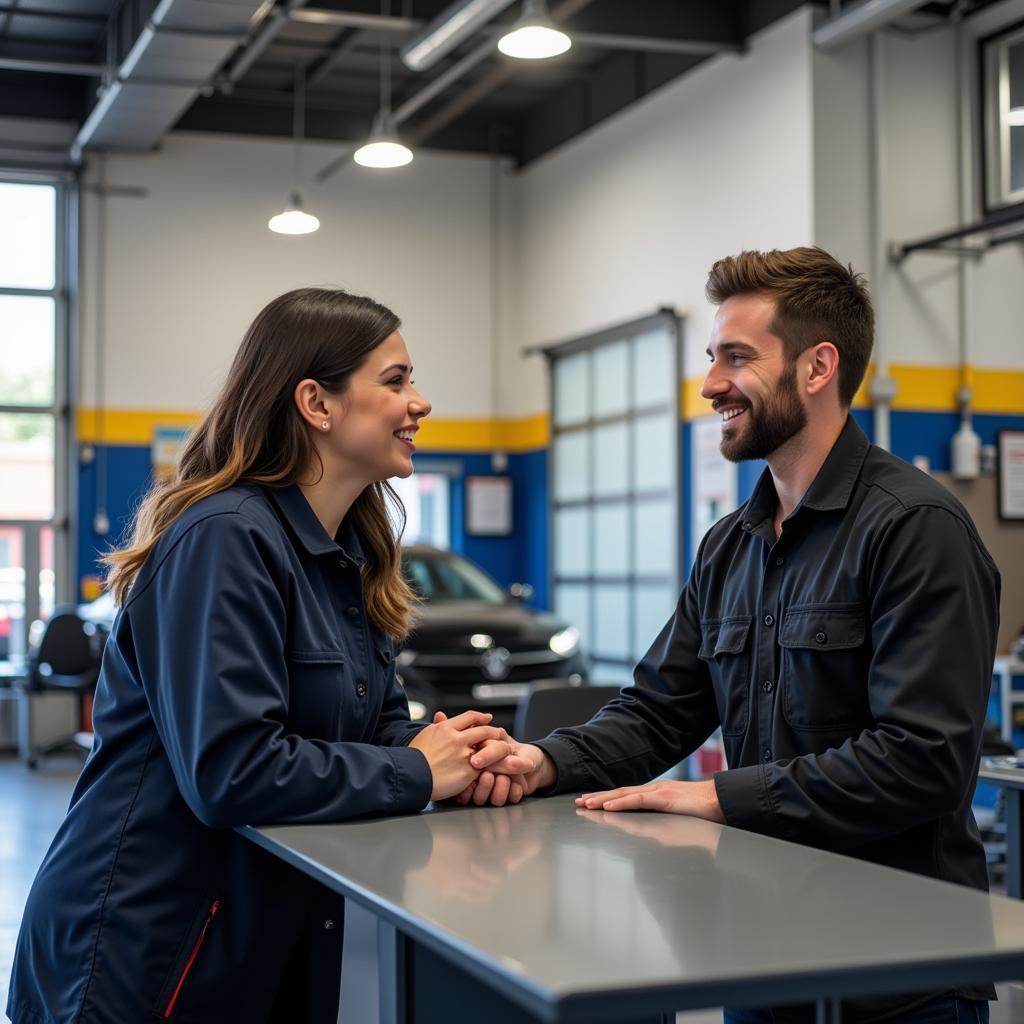 Service Writer Greeting Customer