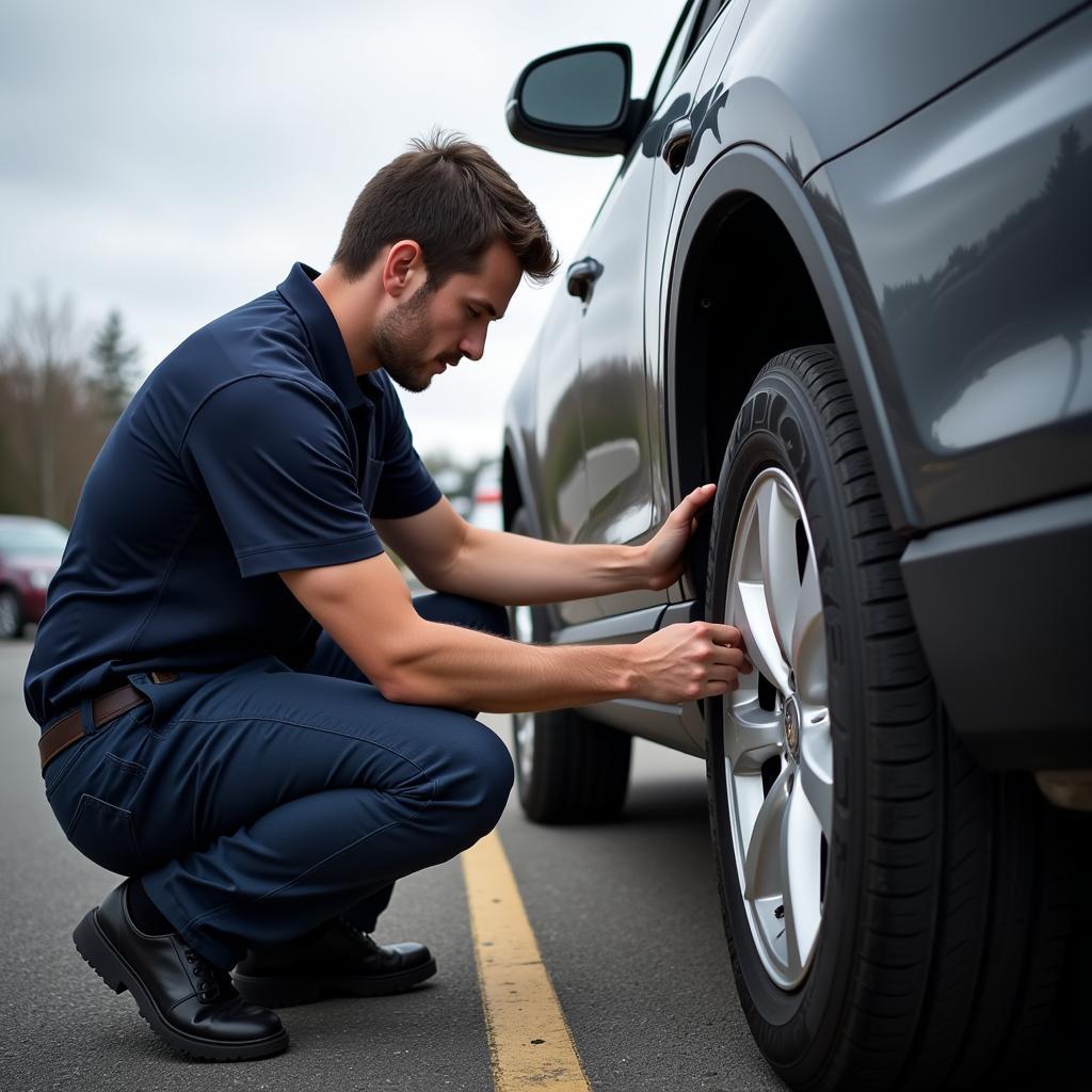 Auto Club East Roadside Assistance Changing a Flat Tire