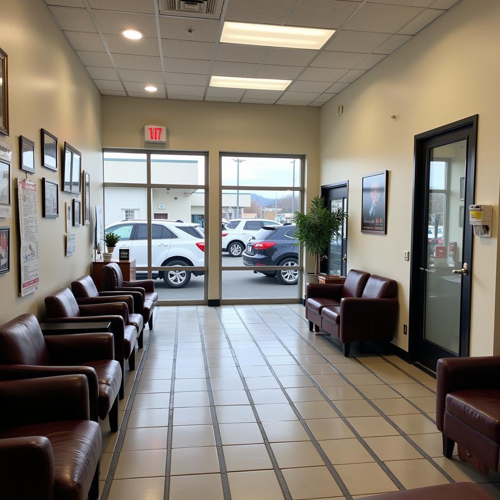 Comfortable and clean waiting area at an auto corner.