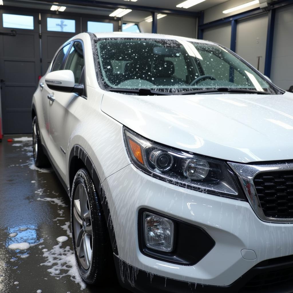 Exterior car wash at a detailing service in Madison, TN