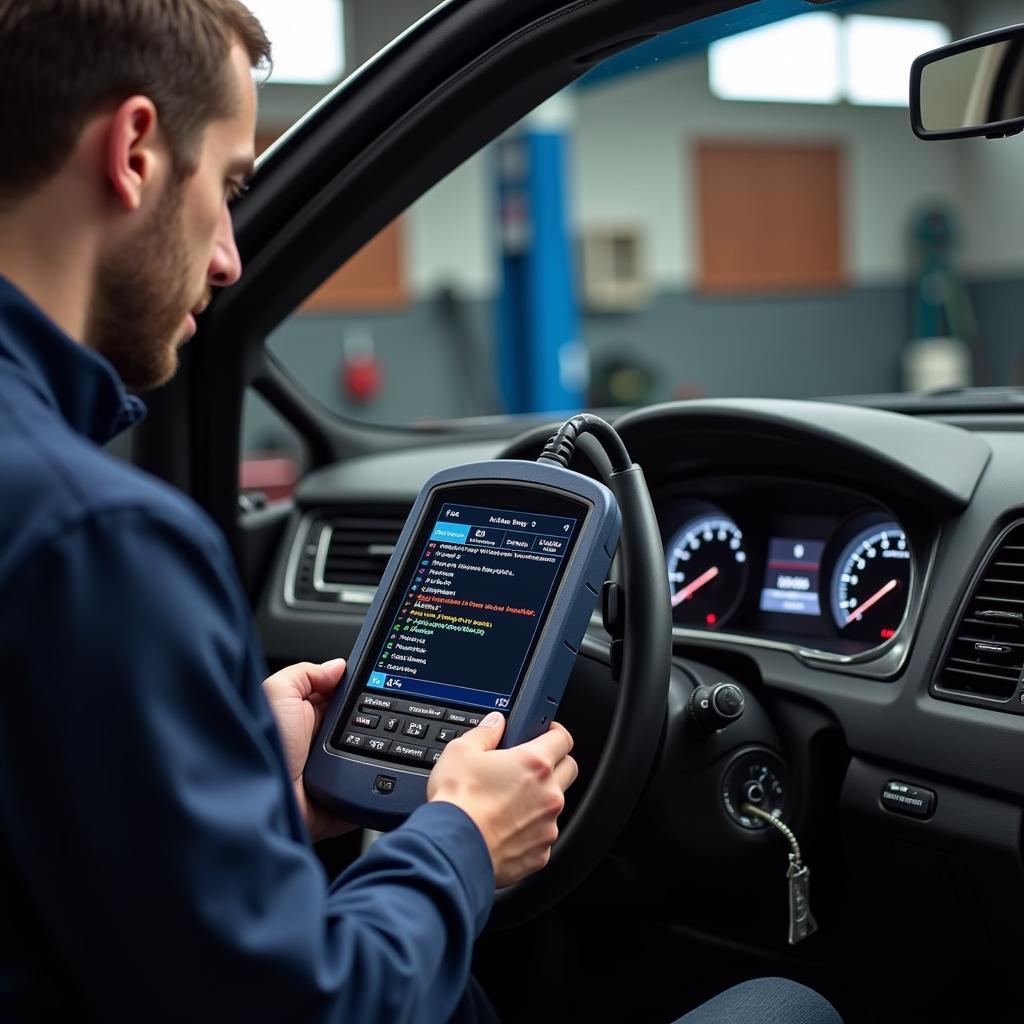 Auto Diagnostic Scan Tool in Use in Kalamazoo