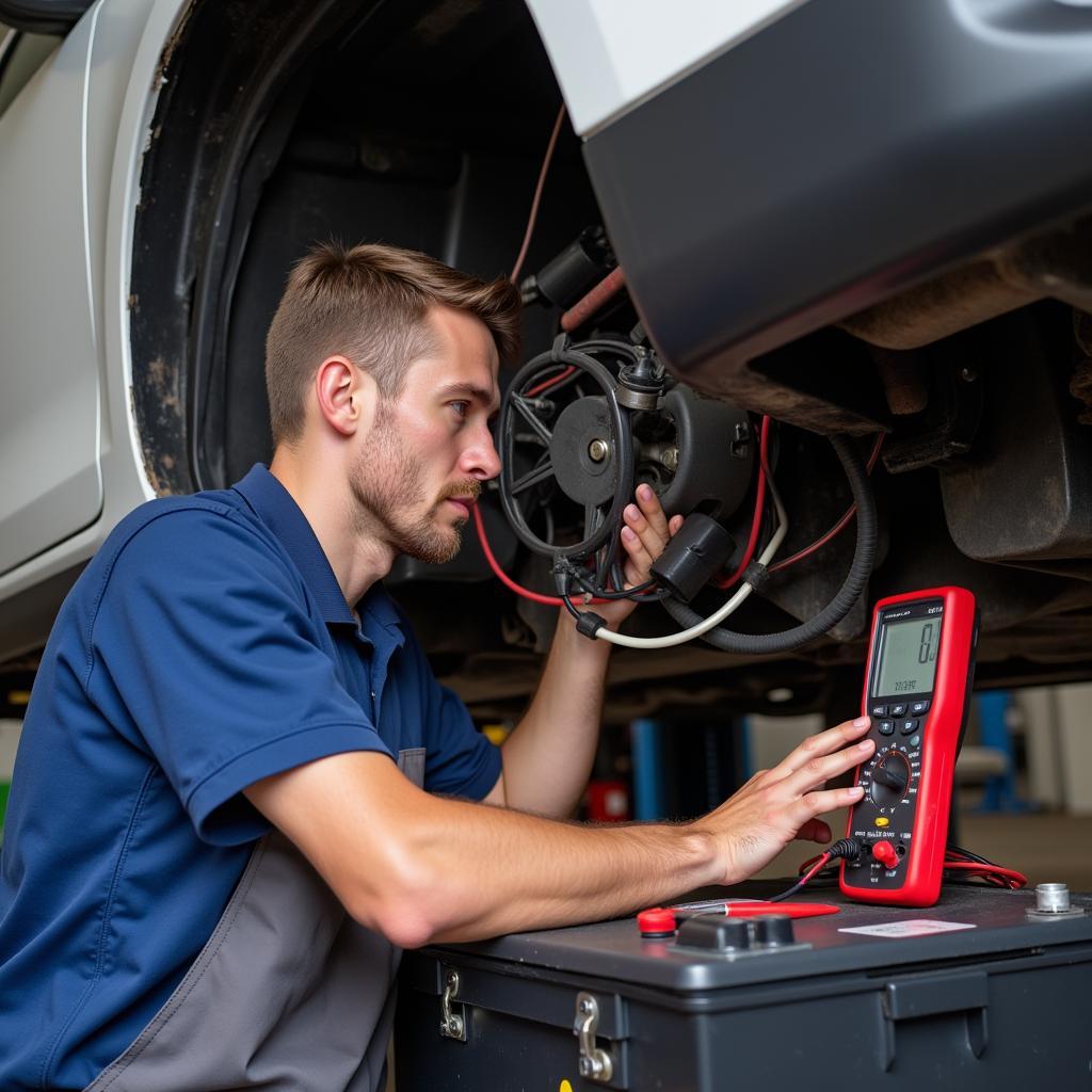 Inspecting the Electrical System of a Car for Sale