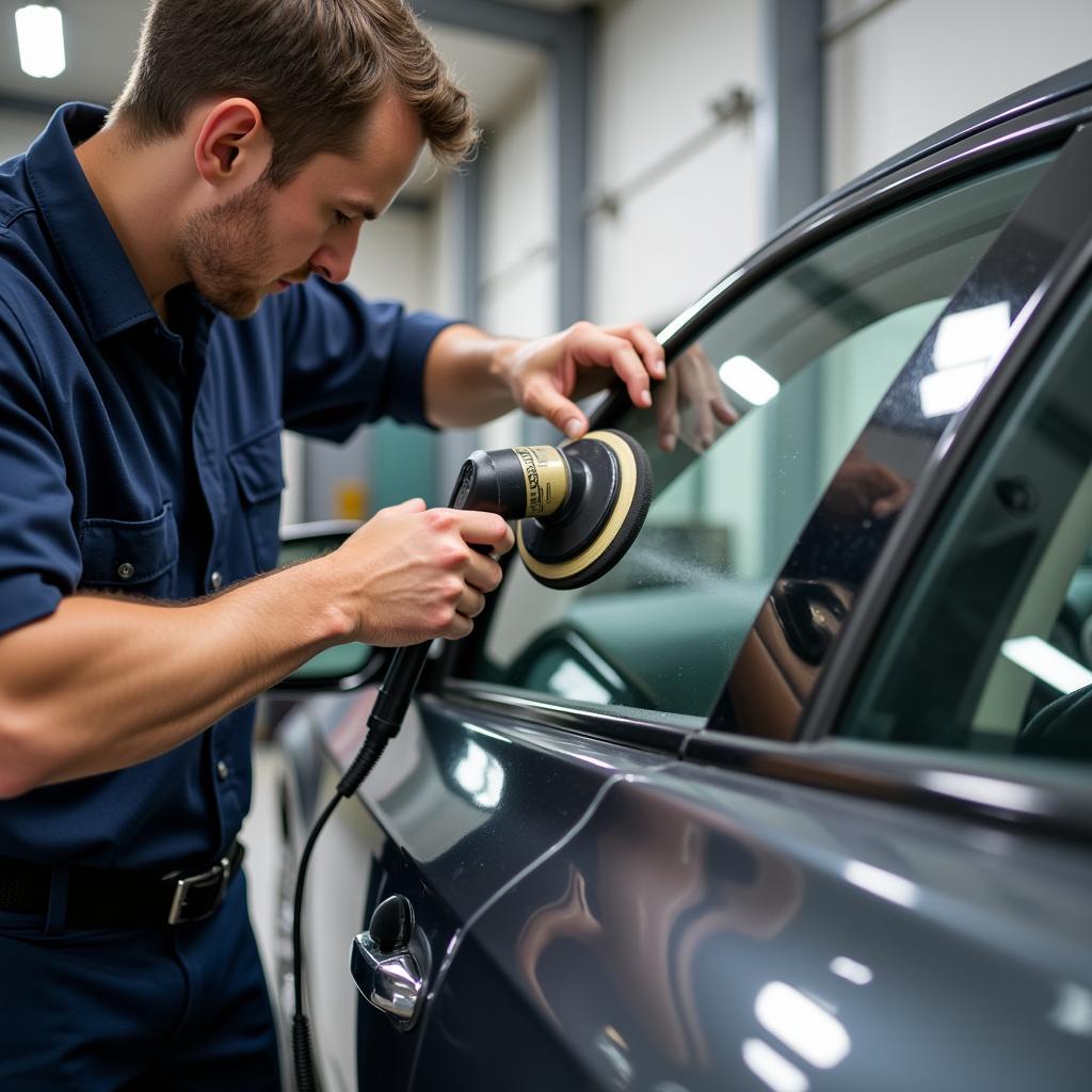 Professional Auto Glass Polishing Technician