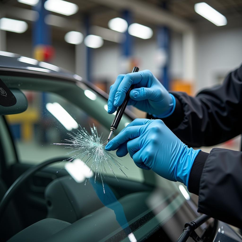 Windshield crack repair in Middlesex County