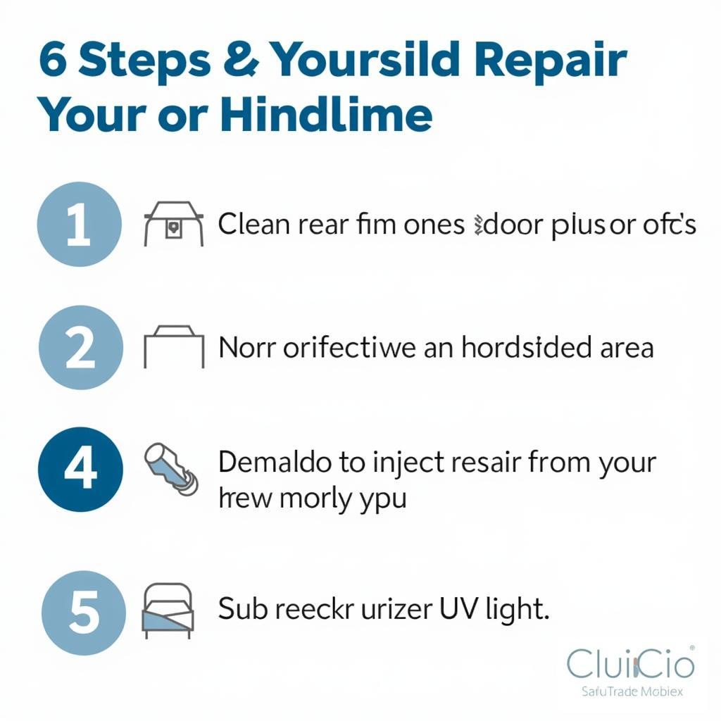 Step-by-step illustration of the auto glass repair process