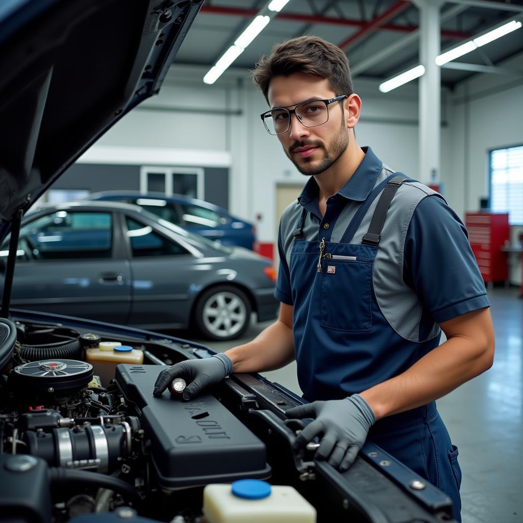 Certified Technician Working on a Car in Worli