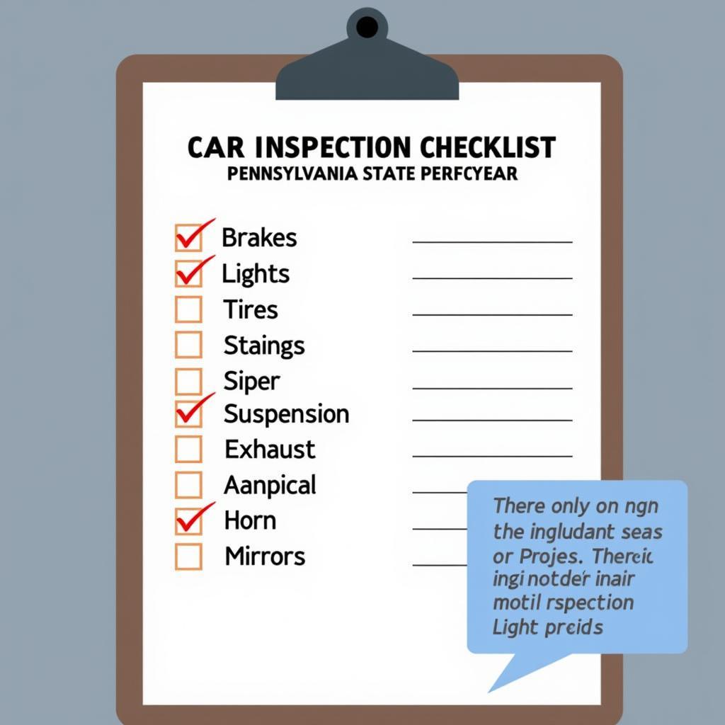 Auto Inspection Checklist Jamison PA