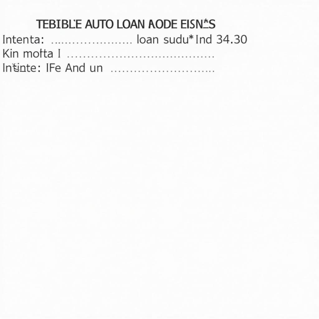 Sample Auto Loan Agreement