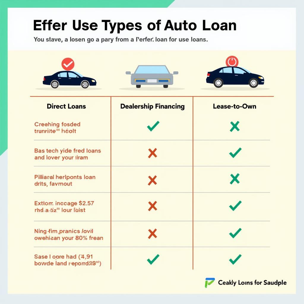 Auto Loan Types Comparison Chart