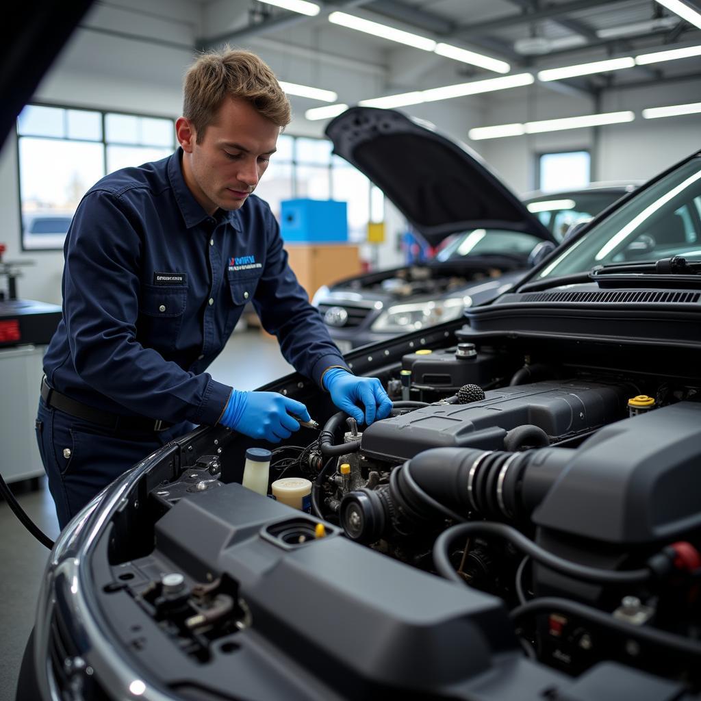 Auto Miraj Service Center Technician at Work