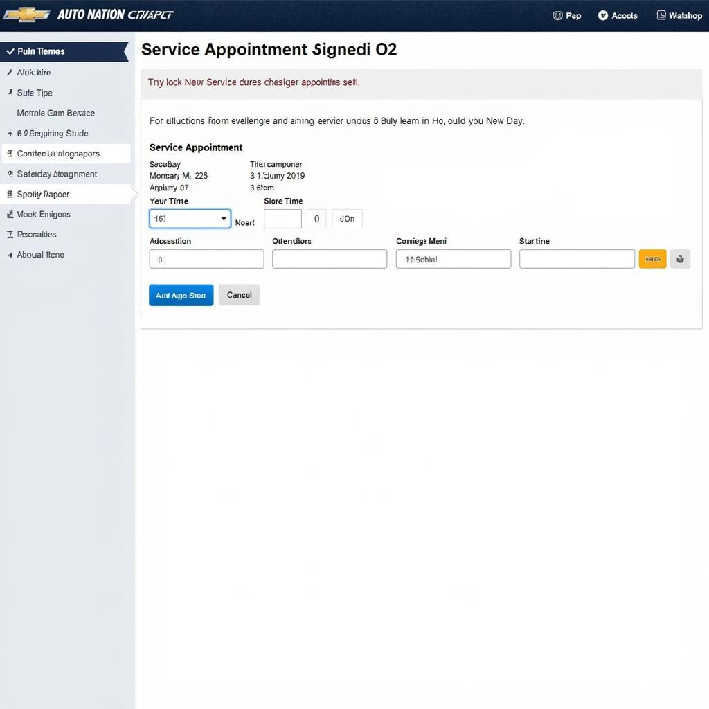 Scheduling a Service Appointment on the Auto Nation Chevy Website