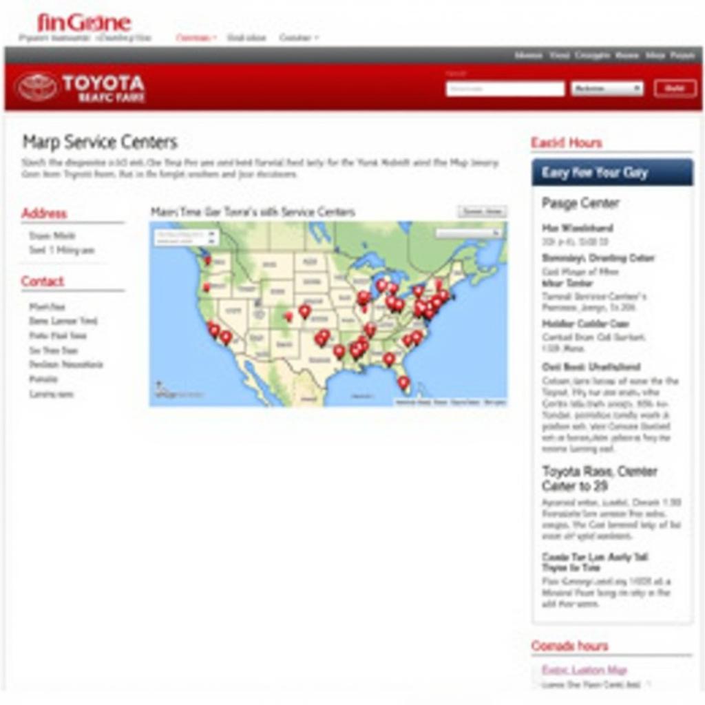 Auto Nation Toyota Service Center Location Map