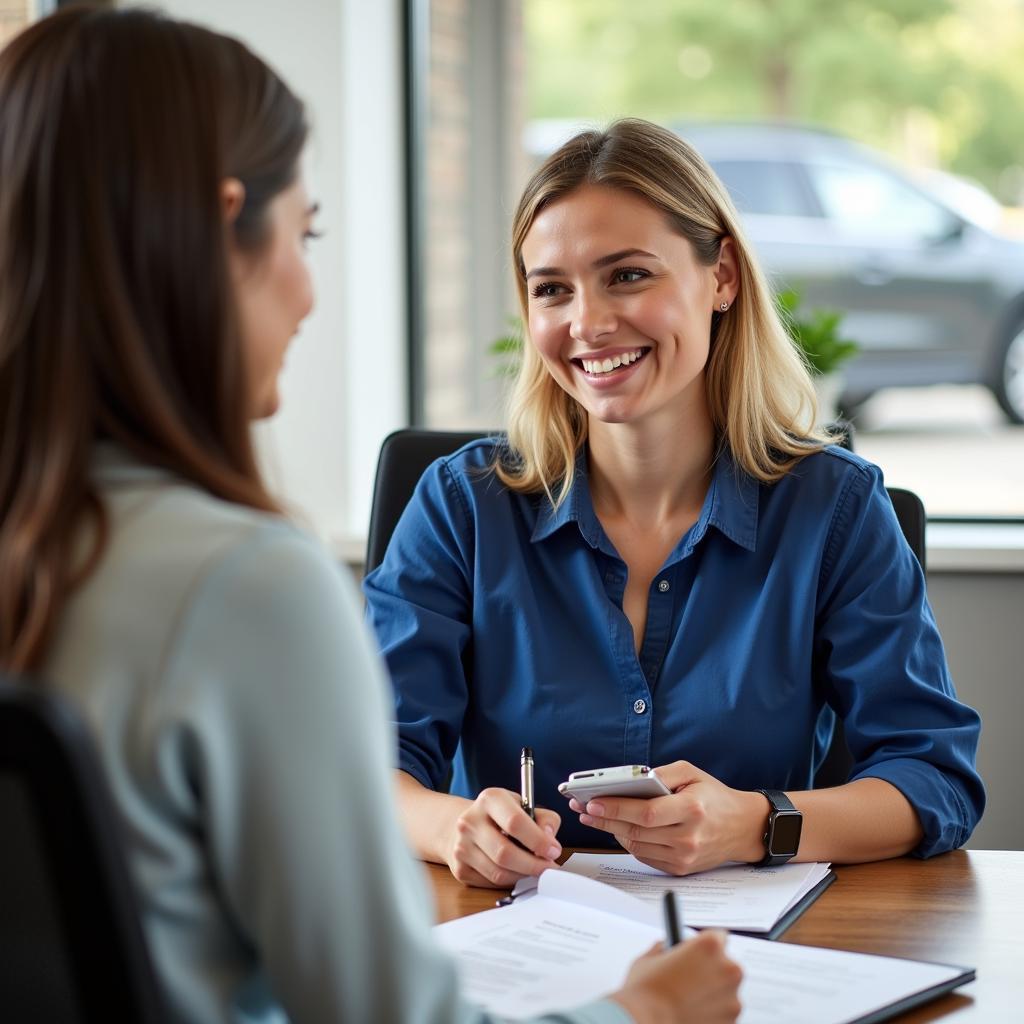 Auto Owners Insurance Customer Service Representative Assisting a Client