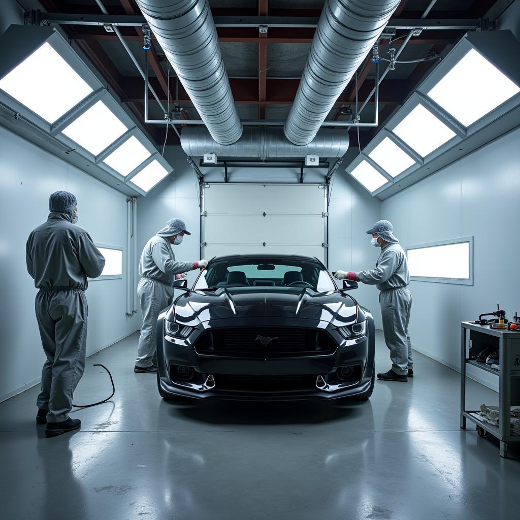 Auto Painting Shop in Englewood, CO showing modern spray booth and equipment