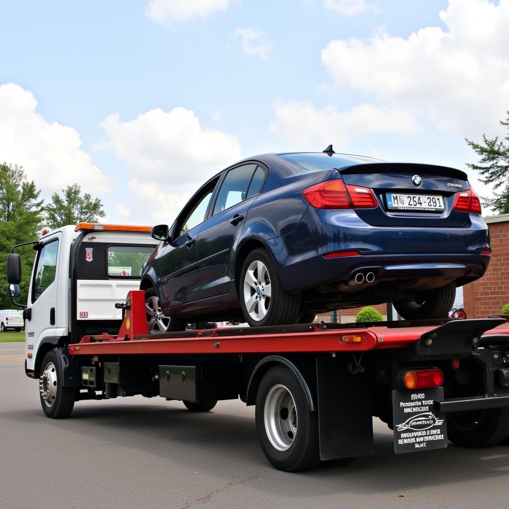 Tow Truck Recovering a Car