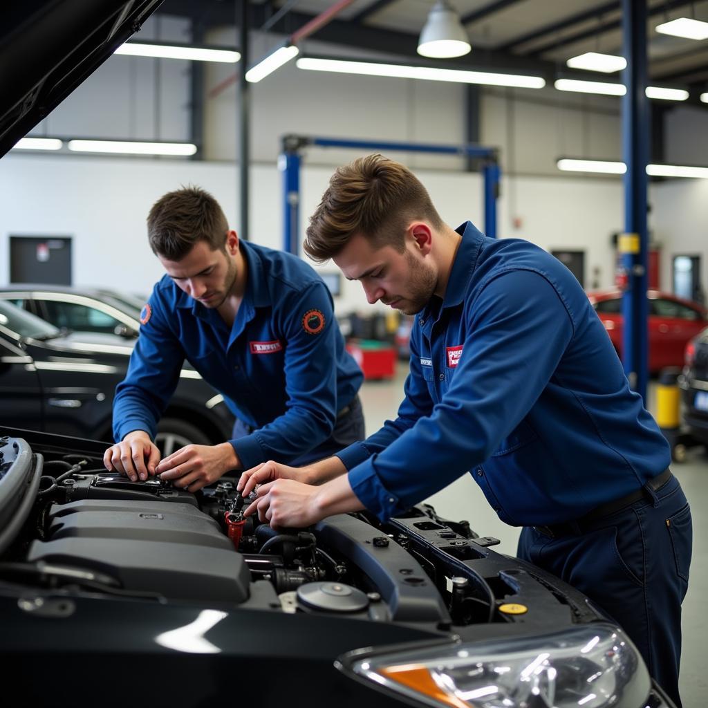 ASE Certified Technicians Working in a 92110 Auto Repair Shop