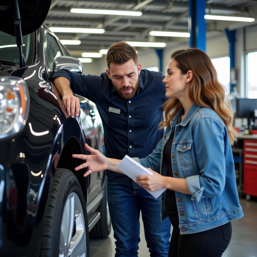 Auto Service Adviser Actively Listening to Customer Concerns