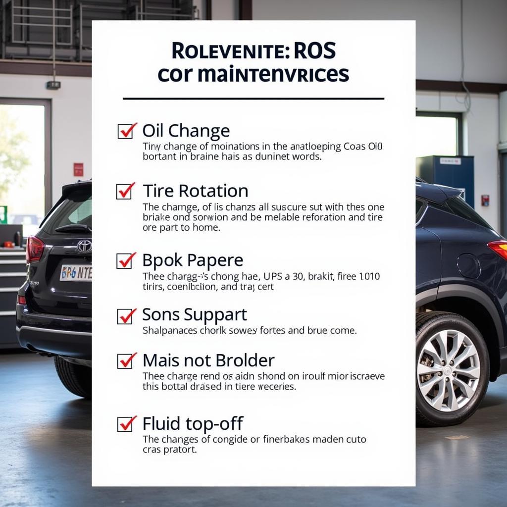 Auto Service Andover Maintenance Checklist