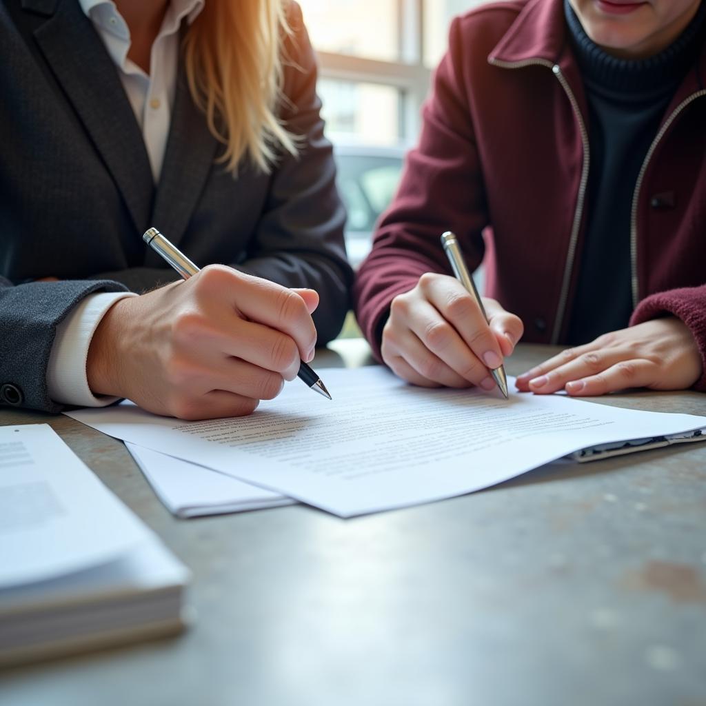 Signing an Auto Service Bay Rental Agreement