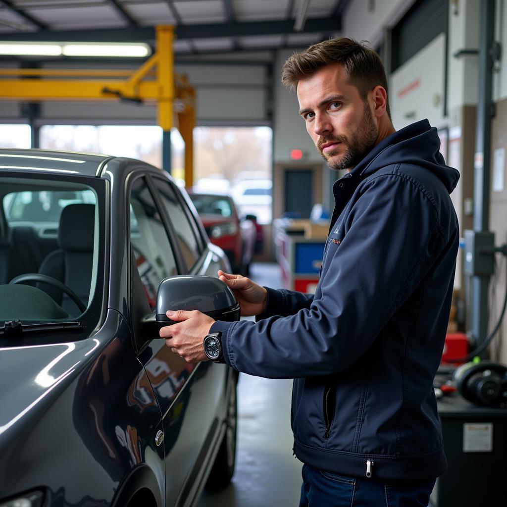 Used Car Inspection at an Auto Service in Beauvais