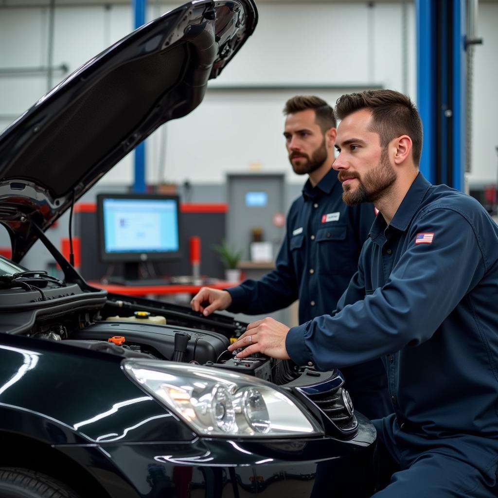 ASE Certified Technicians Working in a Bismarck Auto Service Shop