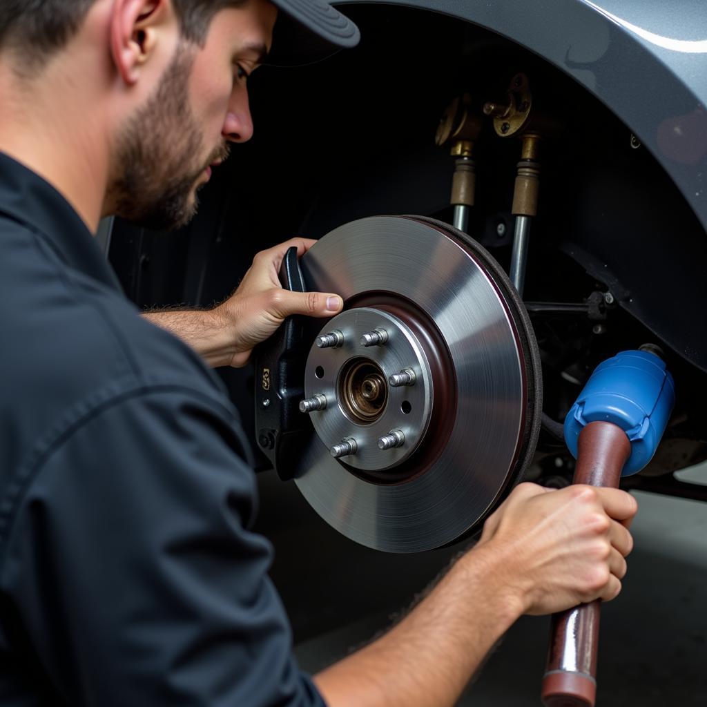 Brake repair at an auto service center in Carlisle, Ohio