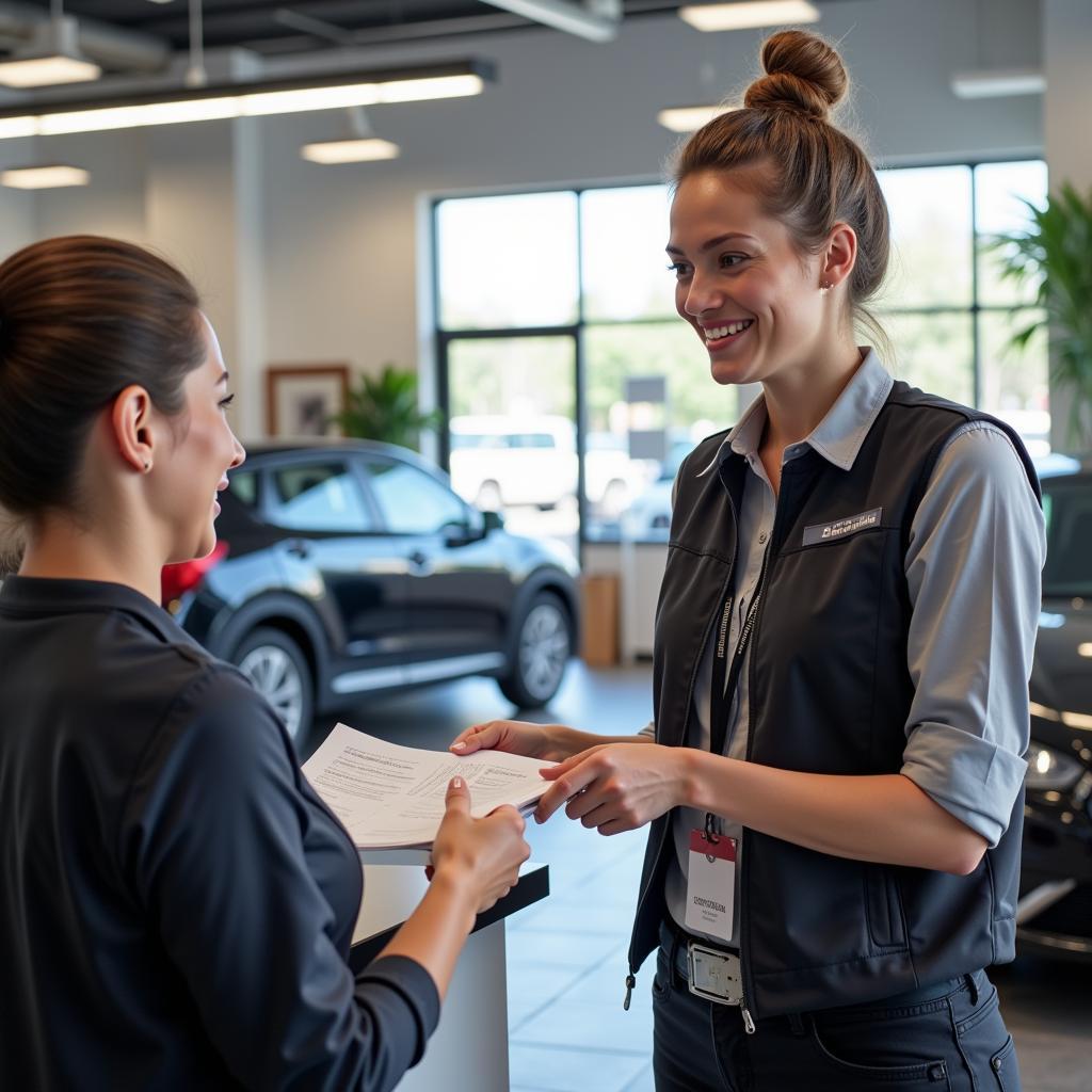 Auto Service Cashier at Work