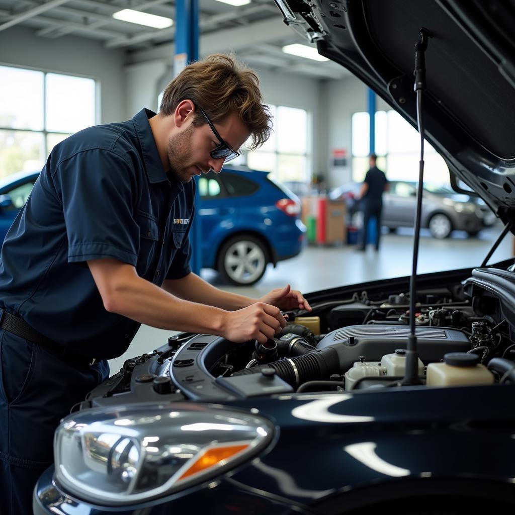 Mechanic Working on a Car in Campbelltown NSW