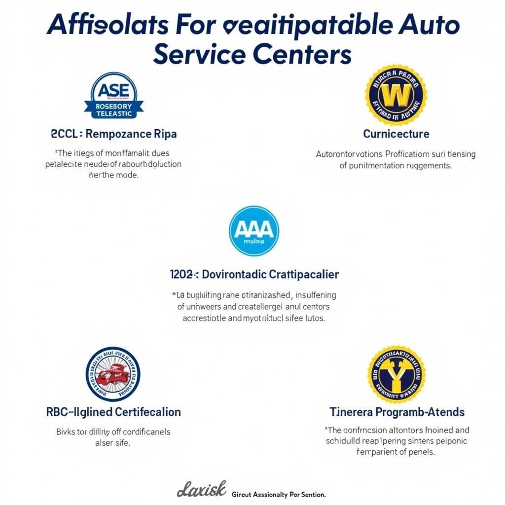 Auto Service Center Certifications and Affiliations