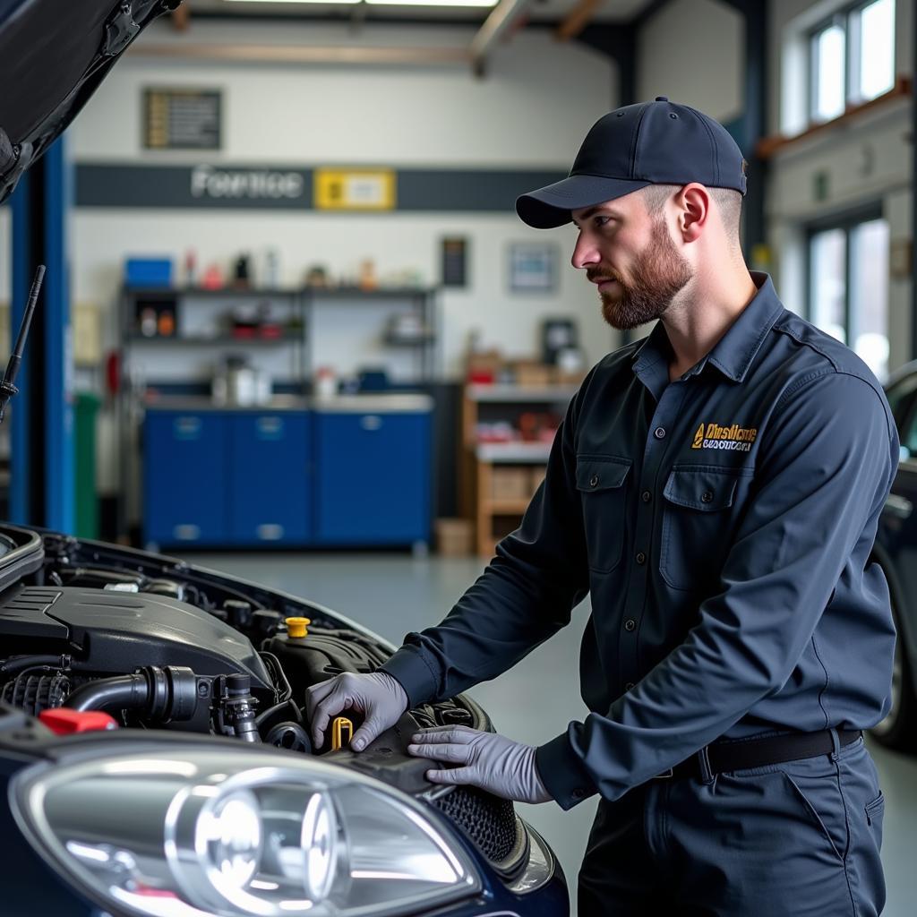 Routine Maintenance Being Performed in an Auto Service Center Near Cocoa FL