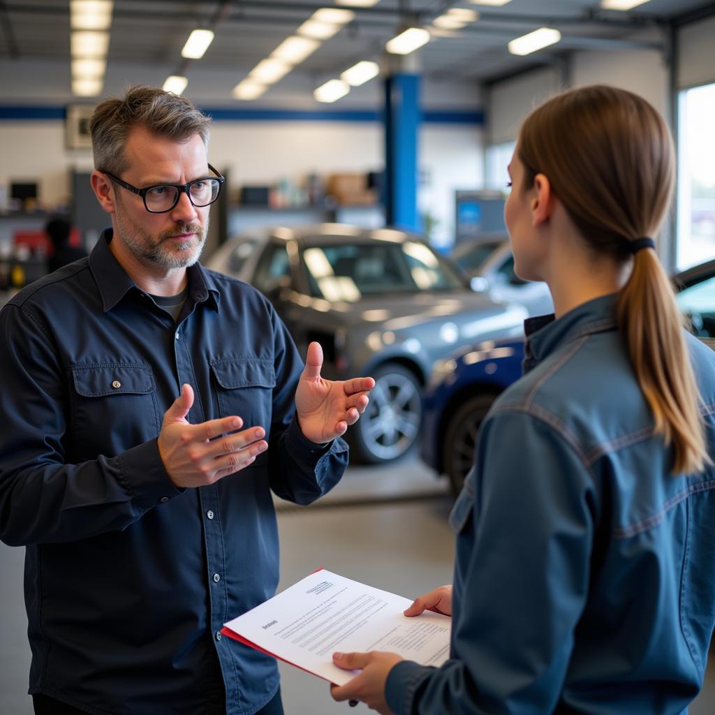 Customer Interaction at a Busy Auto Service Center